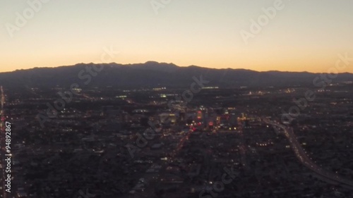 Looking out the window of a helicopter flying around Las Vegas, Nevada USA