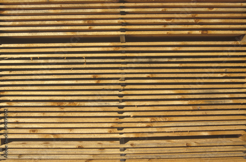 Stacks of wood at a Great Barrington, Massachusetts lumber yard