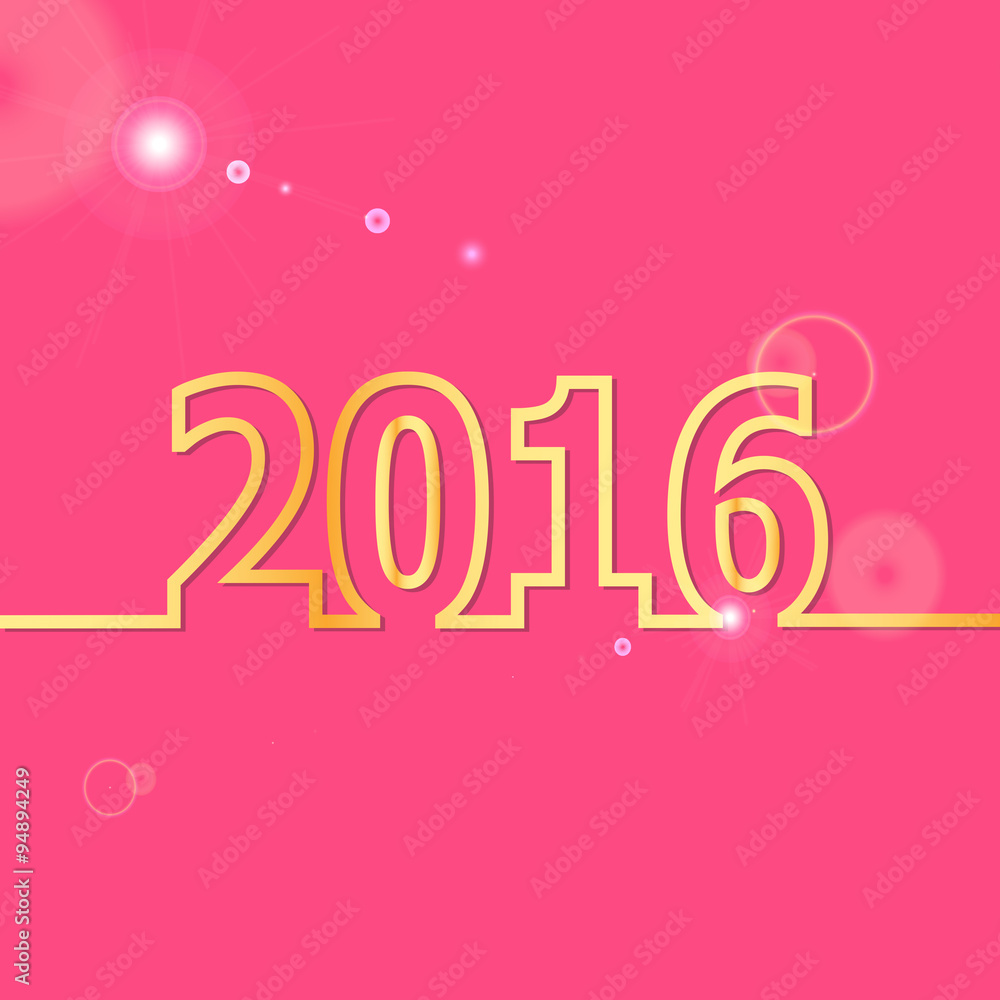 2016 Happy New Year on pink background 2016 Happy New Year on pink background
