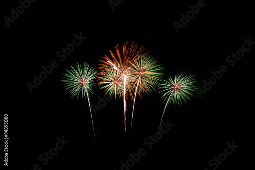 Colorful fireworks over dark sky