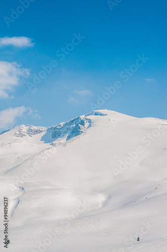 Winter mountains on bright winter day