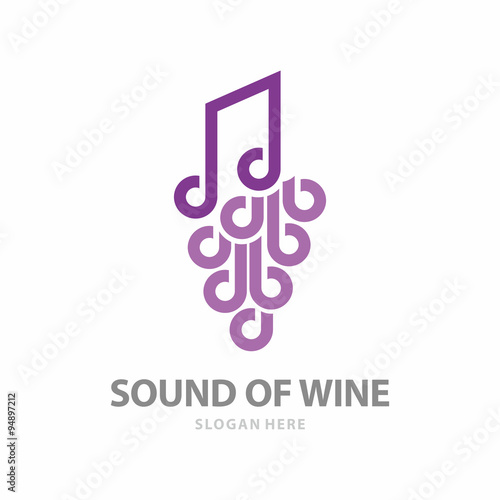 Sound of Wine Icon Logo. Grape Fruit icon logo