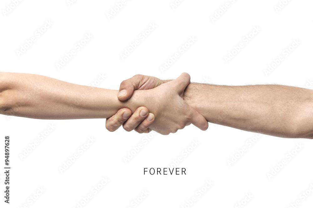Forever - couple arms holding to each other Forever - couple arms holding to each other