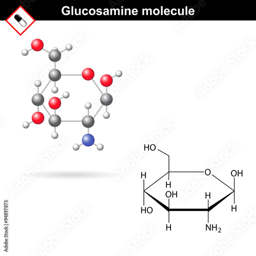 Glucosamine molecule structure