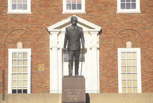 Statue of Harry S. Truman at the entrance to the Independence, MO Courthouse photo