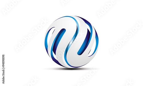 Slika na platnu letter mw / wm 3d logo modern