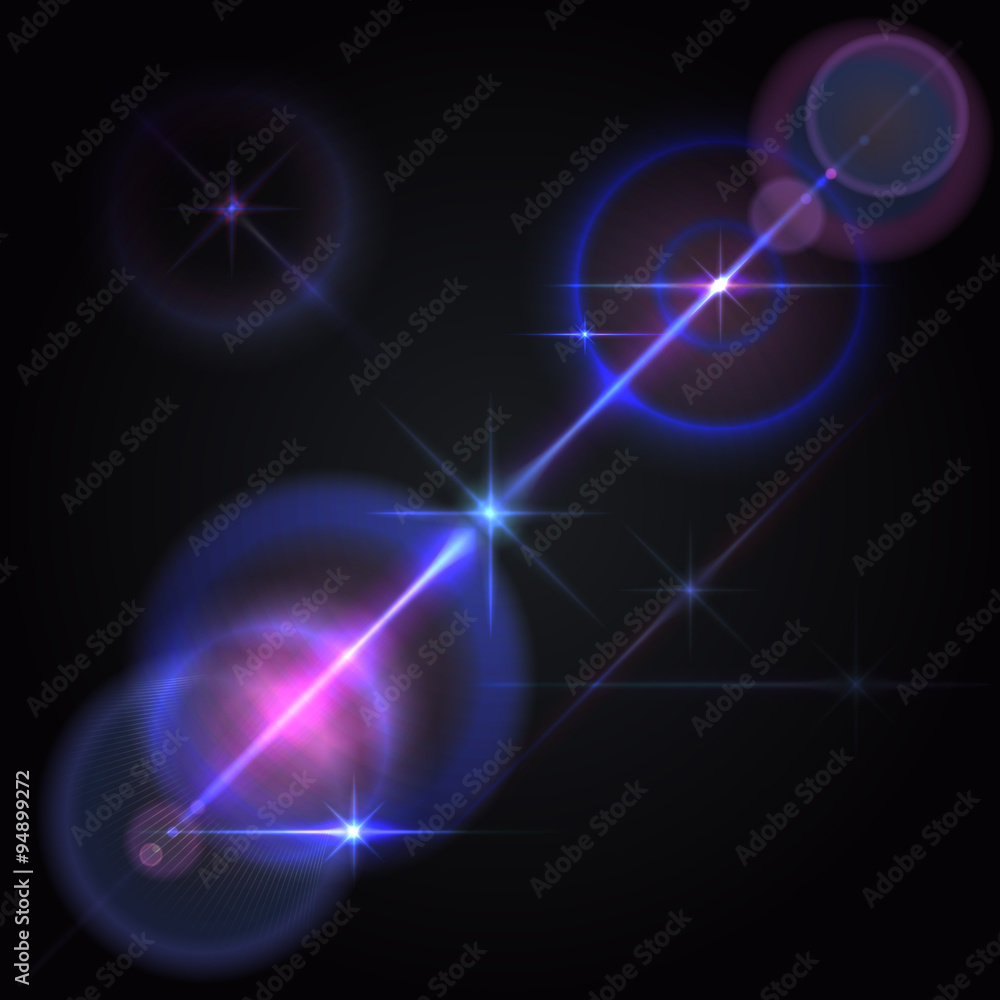 Obraz premium Lens flares star lights, glow