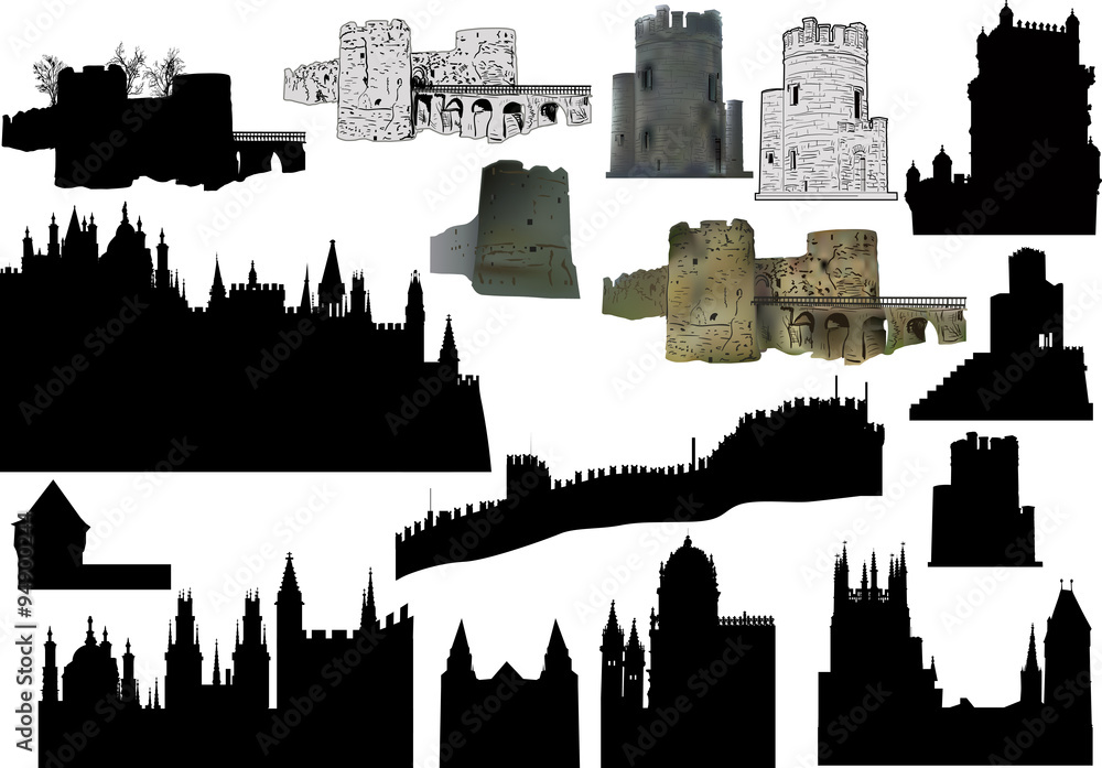 collection of sixteen isolated castles and towers