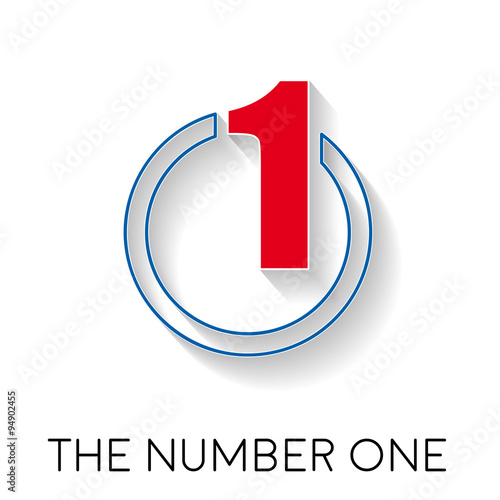 Vector sign number one on the circle