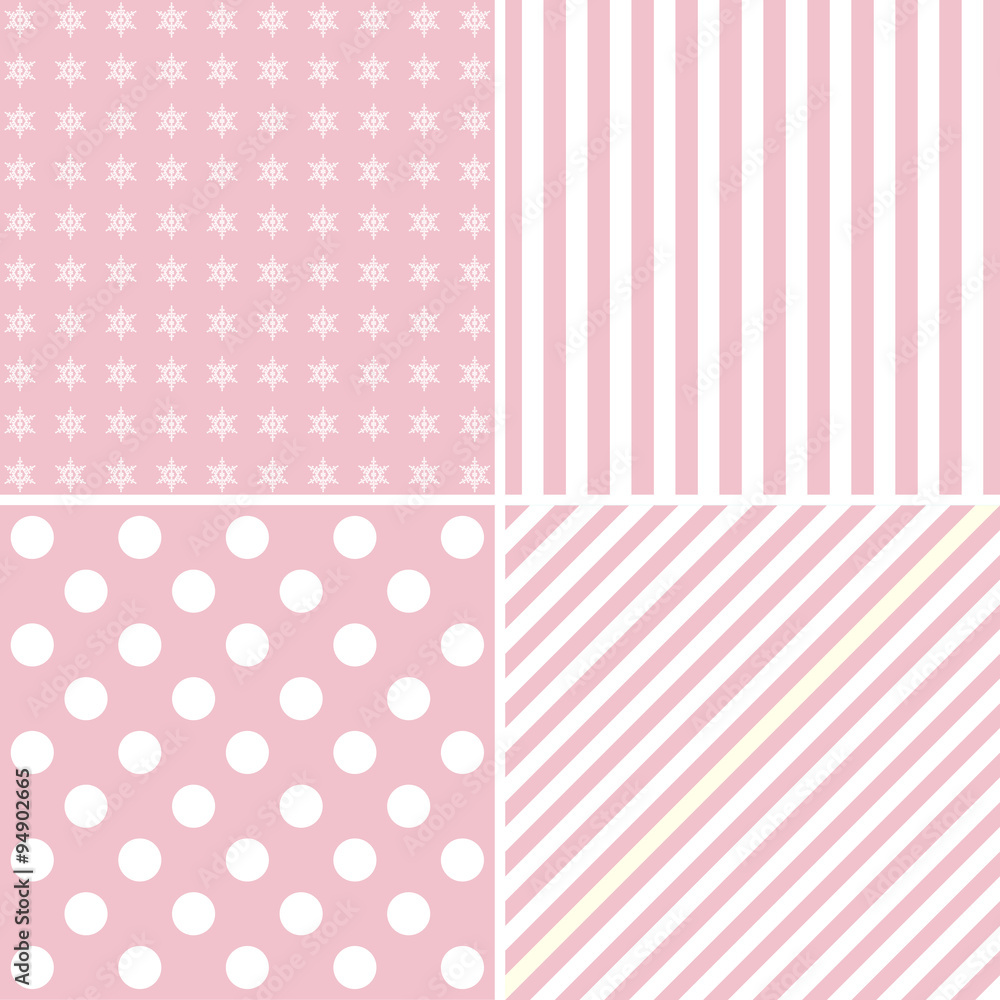 Set of four cute backgrounds in pink colors Set of four cute backgrounds in pink colors