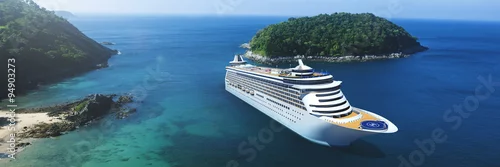 Obraz 3d statku wycieczkowego wakacje lata ilustraci Wakacyjny pojęcie