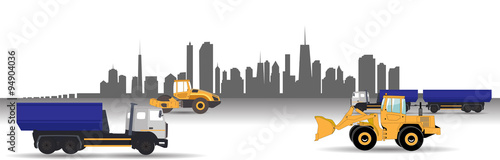Transport Services in the City. Car. Vector Illustration.