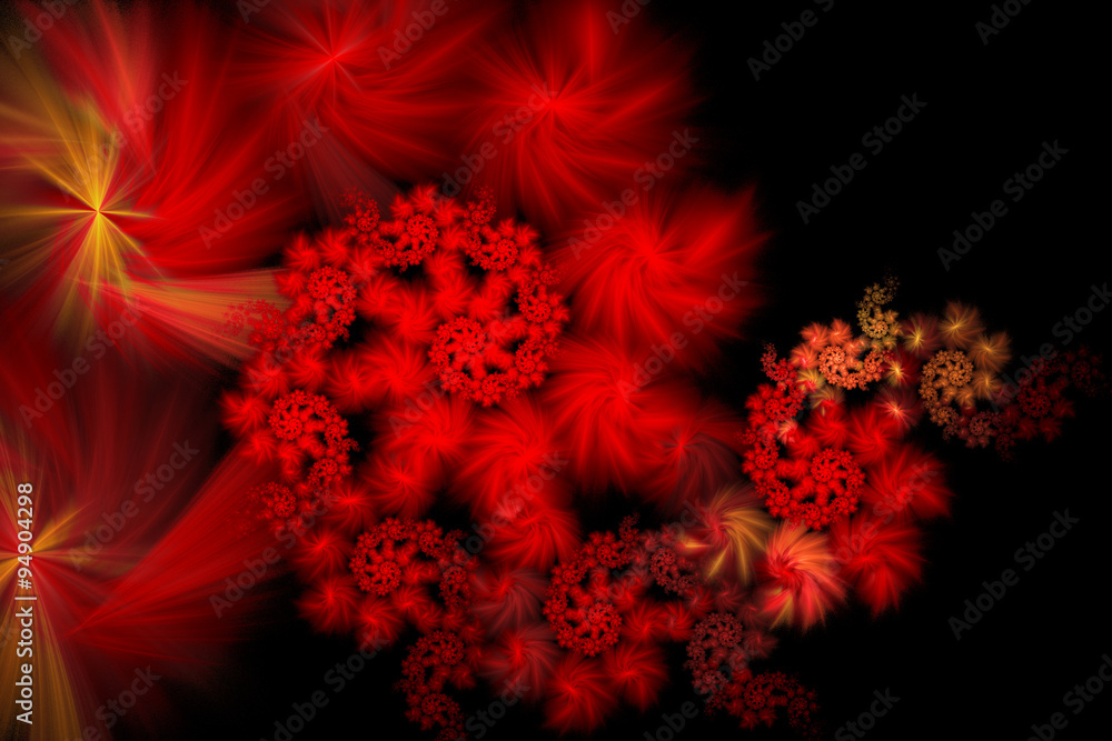 Fractal flower. Fractal art background for creative design. Decoration for wallpaper desktop, poster, cover booklet. Abstract texture. Psychedelic. Print for clothes, t-shirt.