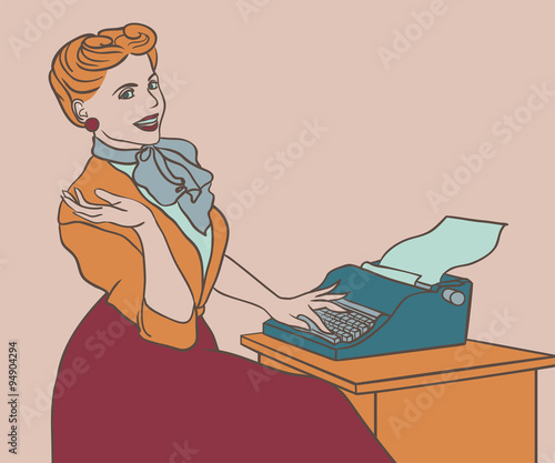 Retro woman with smile
