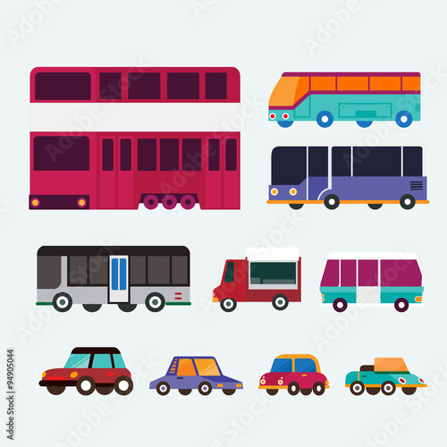 bus and car