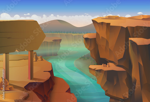 Canyon, nature vector background