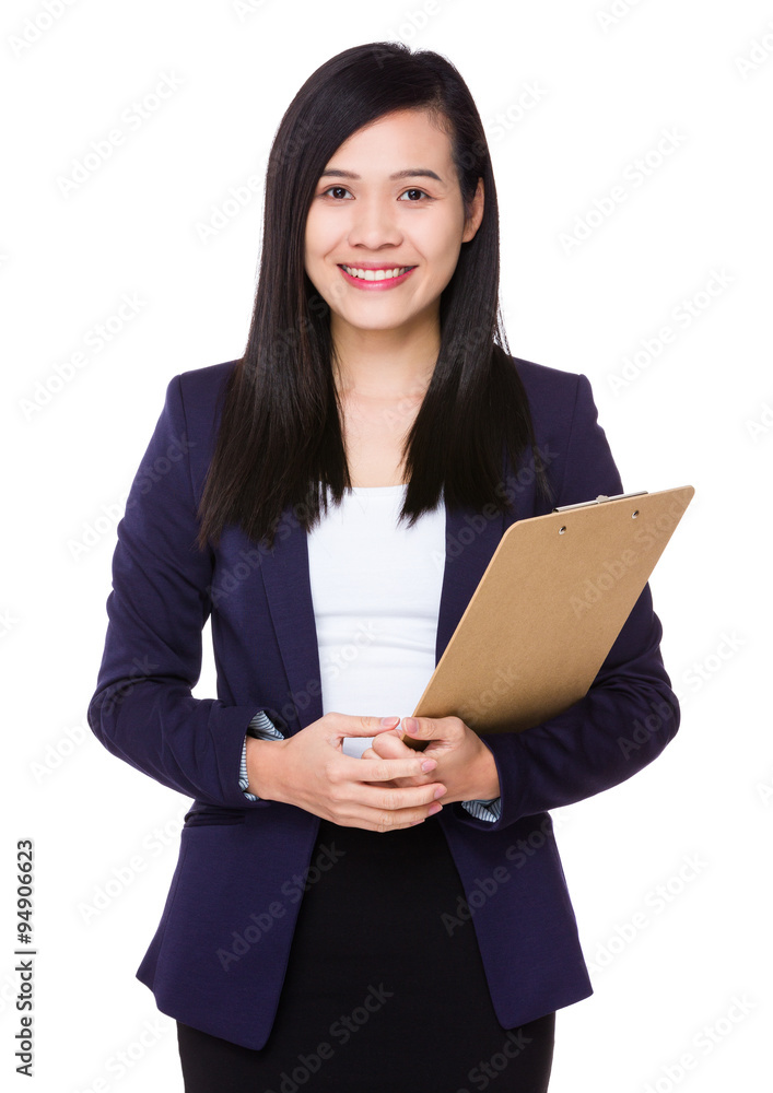 Asian Young Businesswoman hold with laptop computer Asian Young Businesswoman hold with laptop computer