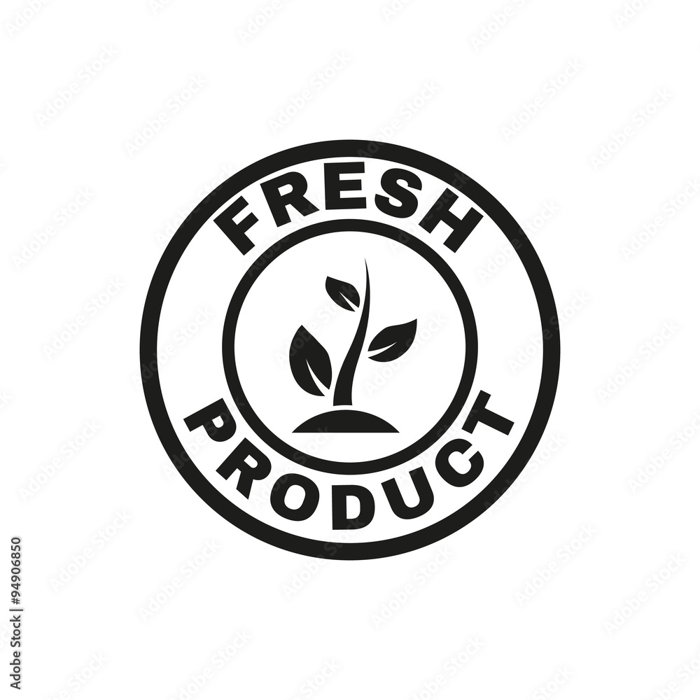 The fresh product icon. Eco and bio, ecology symbol. Flat The fresh product icon. Eco and bio, ecology symbol. Flat