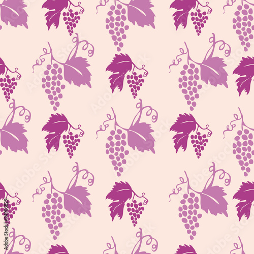 Seamless purple grapes pattern