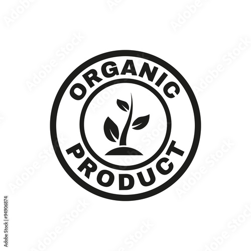 The organic product icon. Eco and bio, ecology symbol. Flat