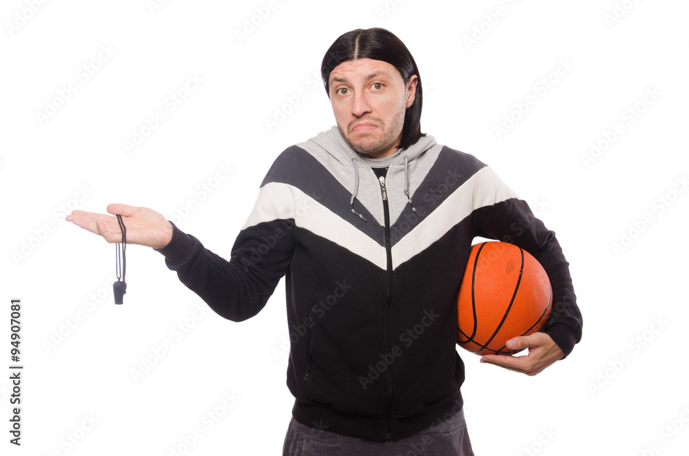 Man in sports concept isolated on white