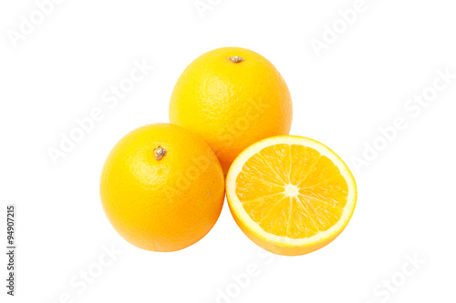 Fresh Orange Isolated on White Background.