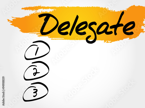 Delegate blank list, business concept