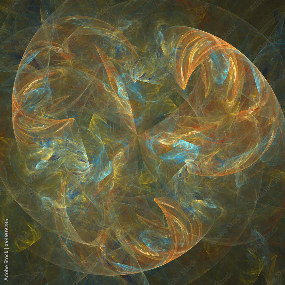 Obraz premium Colorful rendered fractal design, abstract background