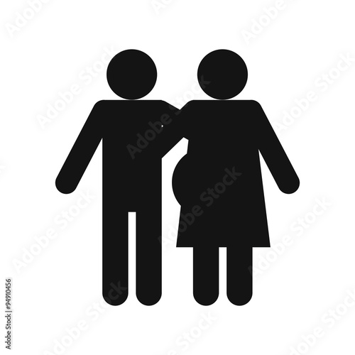 Man and pregnant woman icon