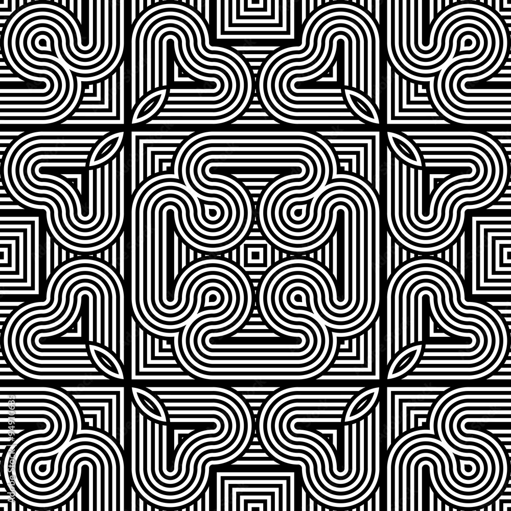 Obraz premium Design seamless monochrome geometric pattern