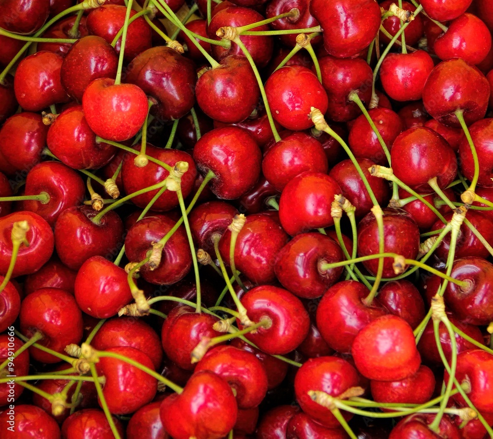Red and sweet cherries