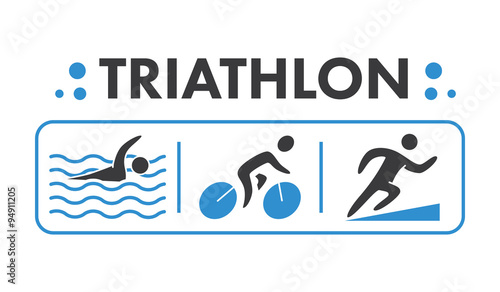 Silhouettes of figures triathlon athletes