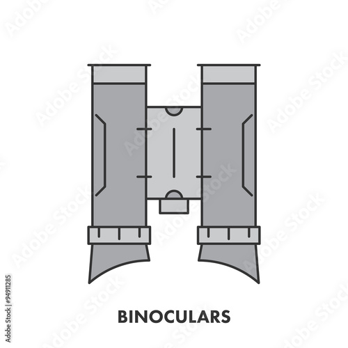 Line icon binocular in color