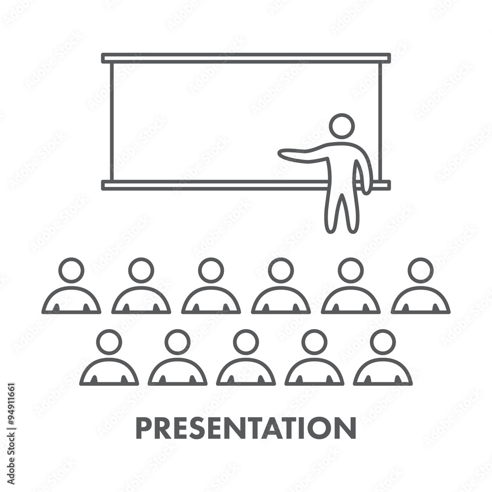 Line icon business presentation. Vector symbol Line icon business presentation. Vector symbol
