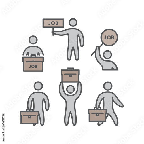 Line icon job search. Vector business symbol