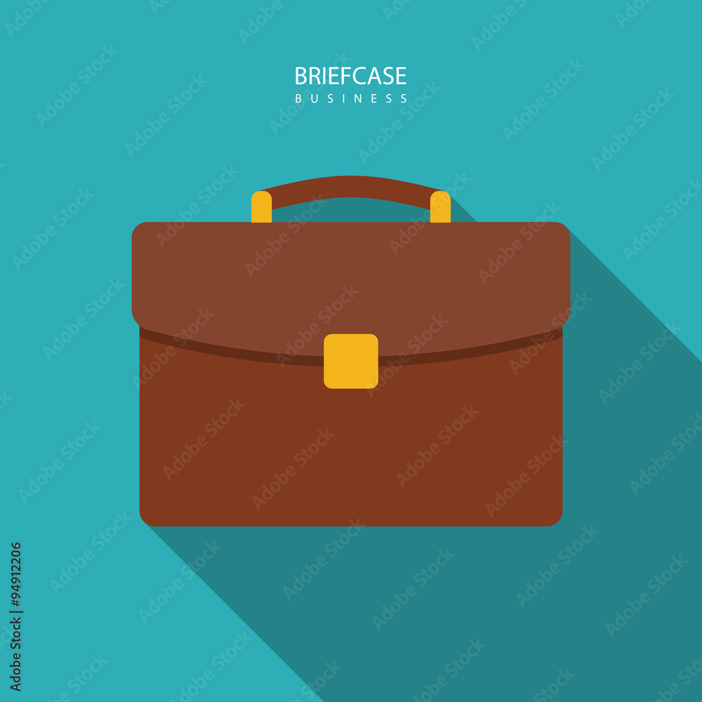 briefcase icon in the style flat design on the blue background. stock vector illustration eps10 briefcase icon in the style flat design on the blue background. stock vector illustration eps10