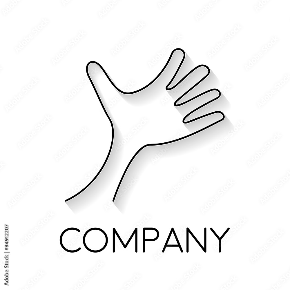 Obraz premium Vector sign abstract hand, in linear style