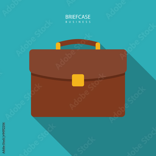 briefcase icon in the style flat design on the blue background. stock vector illustration eps10