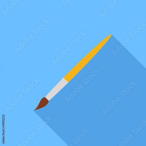 brush icon in the style flat design on a blue background. stock vector illustration eps10