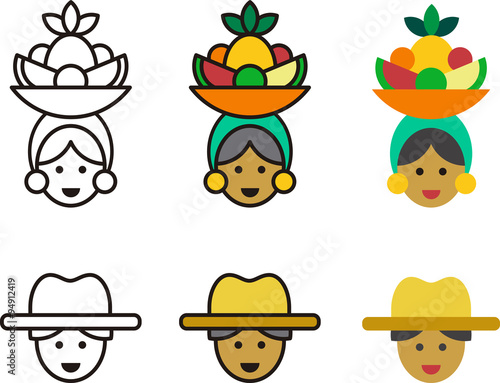 CUBAN man and woman icons