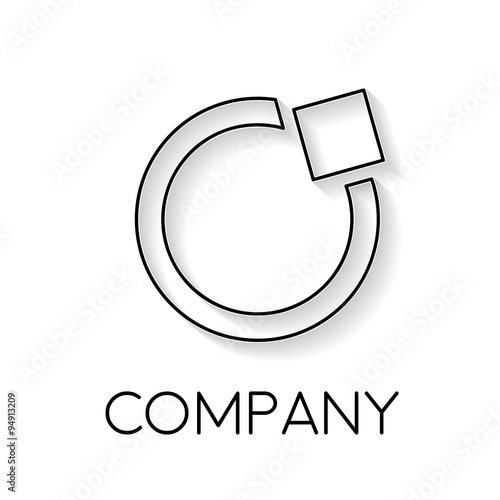 Vector sign abstract geometric shape, in linear style