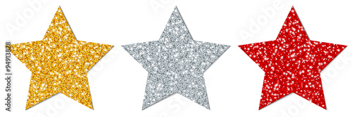 Stars Sparkling Gold/Silver/Red
