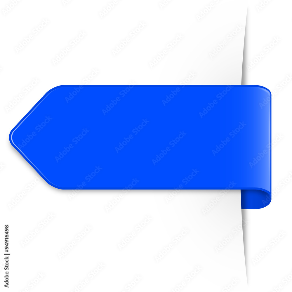 Long blue arrow sticker with shadow & space for text Long blue arrow sticker with shadow & space for text