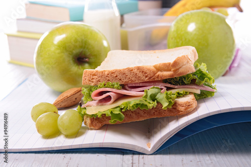 sandwich on book