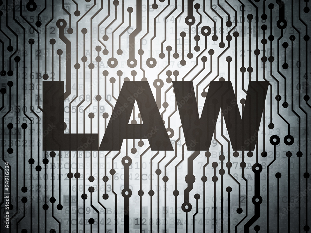 Law concept: circuit board with Law Law concept: circuit board with Law