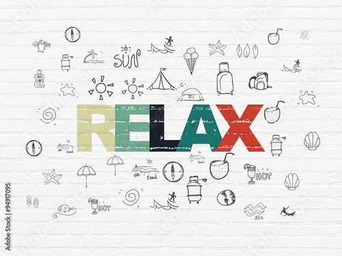 Vacation concept  Relax on wall background