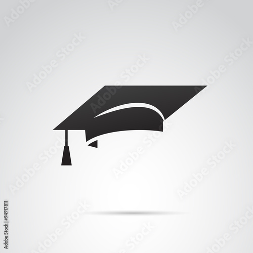 Graduation hat vector icon.
