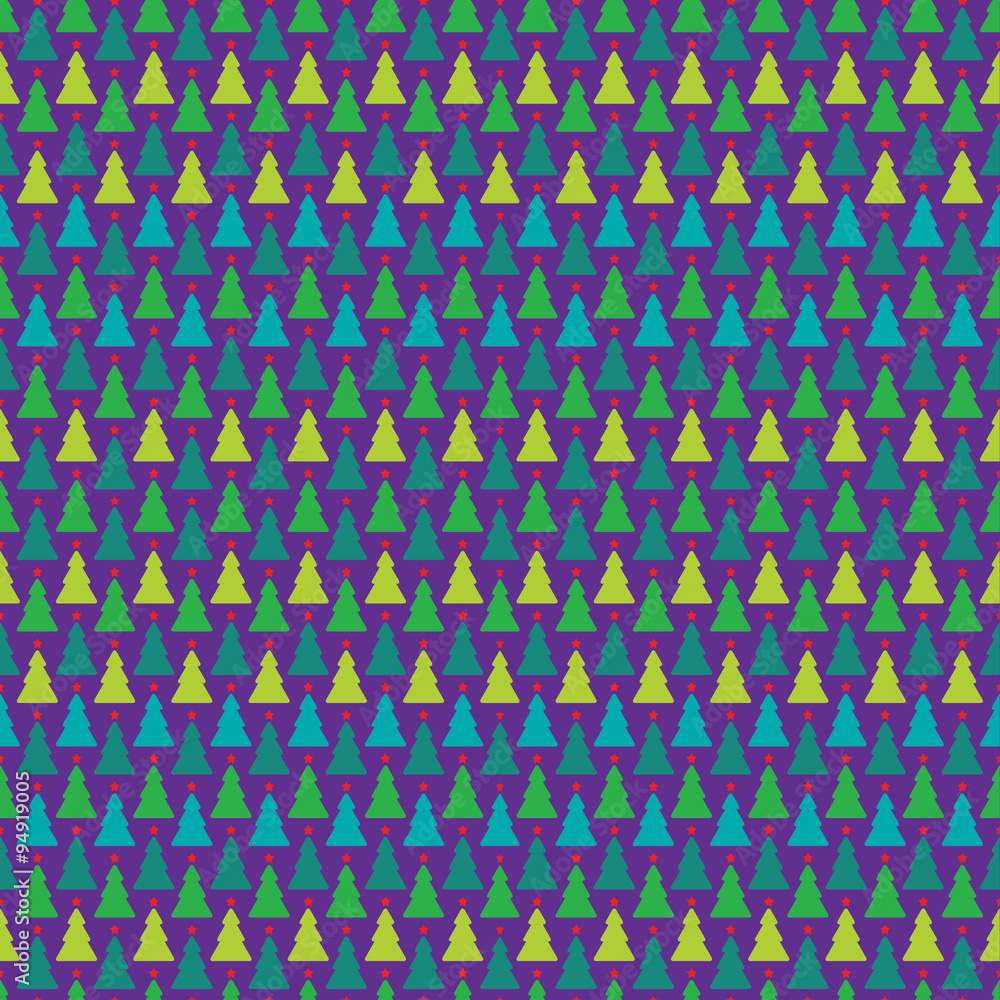 Seamless Pattern Christmas Trees Stars Green Seamless Pattern Christmas Trees Stars Green