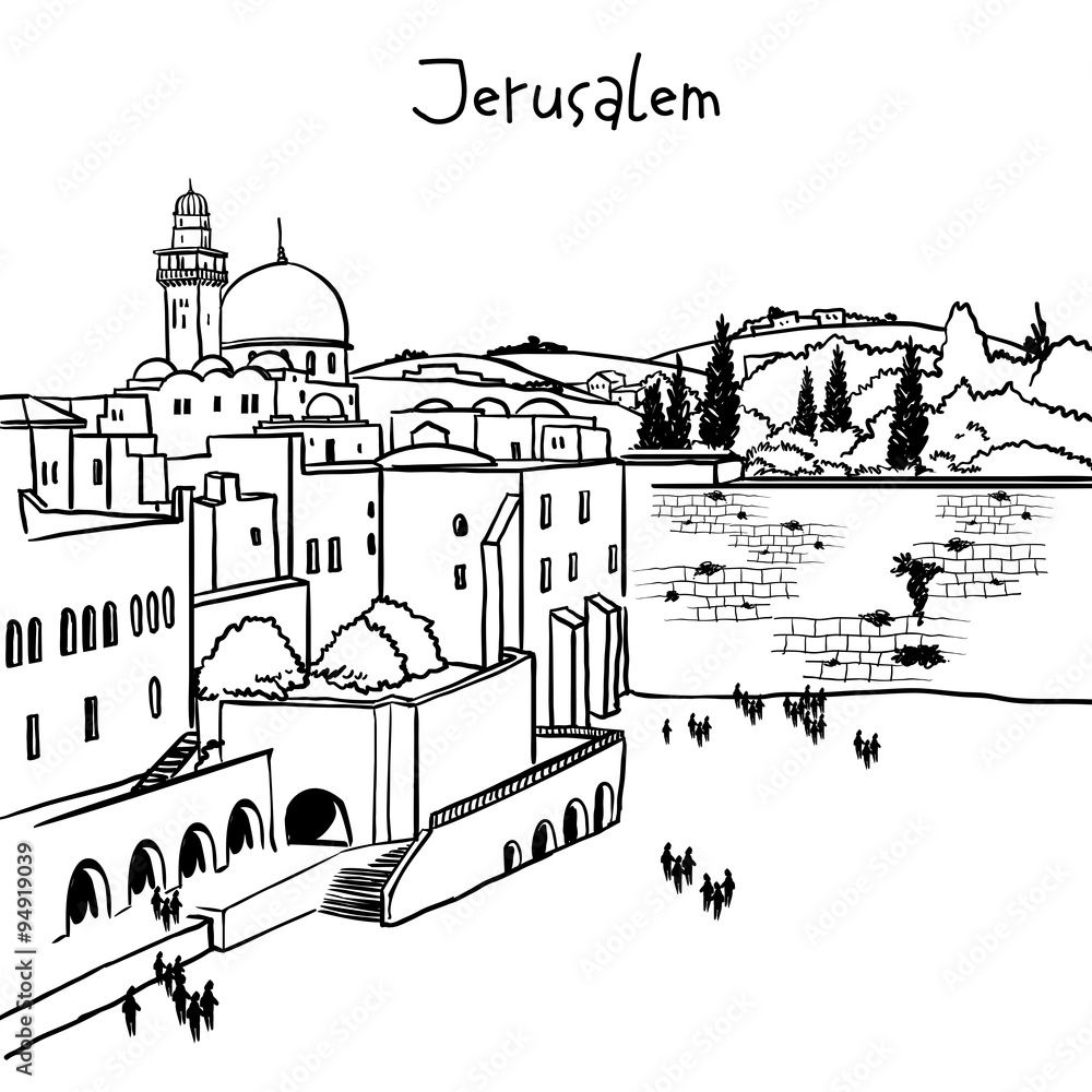 Fototapeta premium Jerusalem, Israel old city skyline