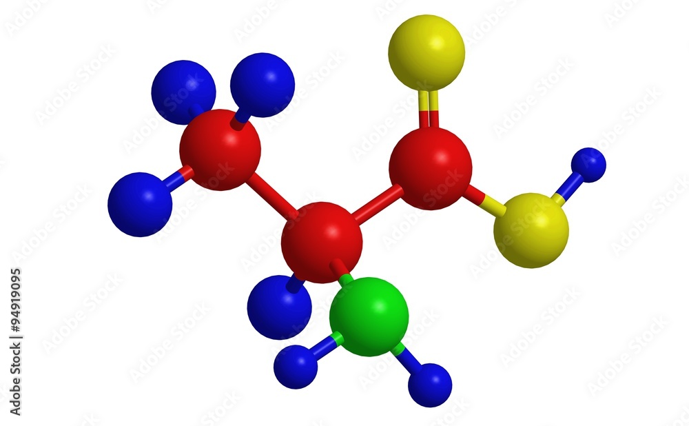 Molecular structure of alanine Molecular structure of alanine